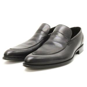 ビジネスシューズ レザー ローファ ロングノーズ 黒 41 26.5cm 靴 SM0