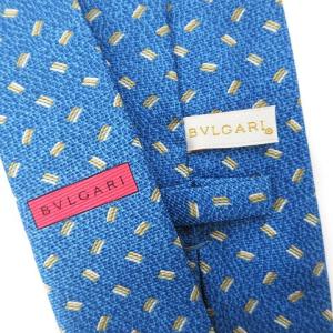 BVLGARI ネクタイ レギュラータイ シルク 総柄 青 ブルー SM0