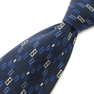 ネクタイ シルク ズッカ柄 レギュラータイ 紺 ネイビー SM0