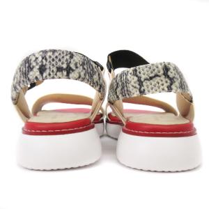 COLE HAAN GRAND AMBITION スポーツサンダル ストラップ パイソン型押し ゴム 7B ホワイト