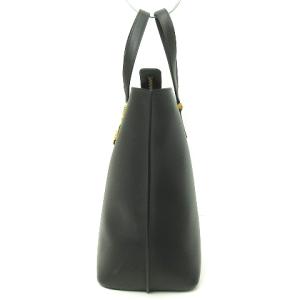 VERSACE VIRTUS ハンドバッグ レザー ロゴ ブラック