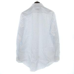 ETRO シャツ 長袖 ドット コットン ホワイト ブルー M