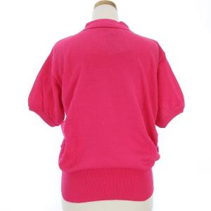 YVES SAINT LAURENT tricots ヴィンテージ ニット ポロシャツ 半袖 カサンドラ ロゴ 刺繍 コットン ピンク