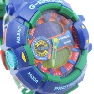 CASIO G-SHOCK 美品 ハイパーカラーズ ロータリースイッチモデル 腕時計 アナログ クオーツ GA-400-2ADR 青 ブルー 緑 グリーン