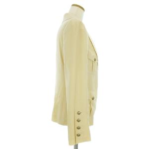 CHANEL 07P テーラードジャケット カットオフ ココマーク 金ボタン 38 アイボリー