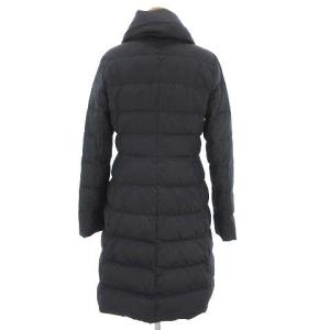 Theory 美品 ダウンコート ロング 長袖 ジップアップ フロントスナップボタン ナイロン 無地 ネイビー P アウター SM0