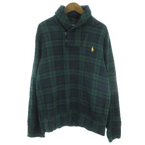 スウェット トレーナー プルオーバー ブラックウォッチ チェック 裏起毛 グリーン ネイビー ブラック