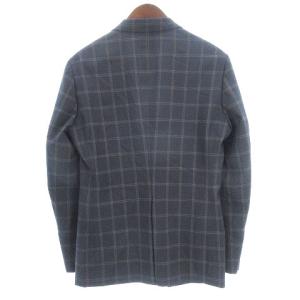 EDIFICE 417 テーラードジャケット シングル 背抜き 2B チェック柄 ネイビー M SM0