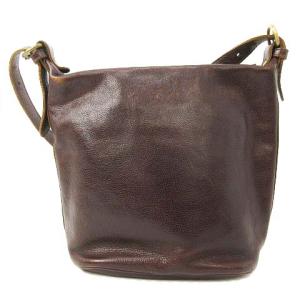 IL BISONTE ショルダーバッグ クロスボディ 斜め掛け レザー ダークブラウン 茶 カバン SM0