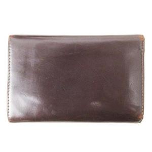 White house Cox 三つ折り財布 ウォレット フラップ ブライドルレザー ブラウン 茶 SM0