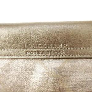 Longchamp ルプリアージュ DEPOSE トートバッグ ハンドバッグ 舟形 総柄 ゴールド系 カバン SM0