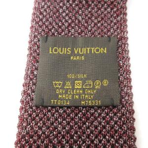 LOUIS VUITTON ニットタイ ネクタイ シルク ボルドー系 SM0