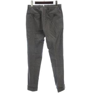 INCOTEX パンツ スラックス スリムフィット テーパード ダブル ジッパーフライ SUPER 100’S ウール 無地 グレー 42