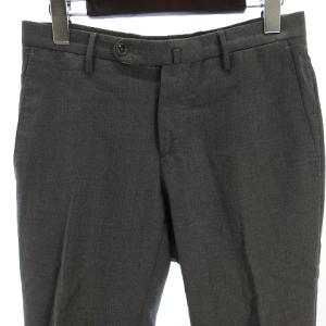INCOTEX パンツ スラックス スリムフィット テーパード ダブル ジッパーフライ SUPER 100’S ウール 無地 グレー 42