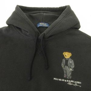 POLO RALPH LAUREN ポロベア プルオーバー パーカー スウェット 裏起毛 国内正規 約XLサイズ ブラック SM0