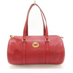 ヴィンテージ ミニボストンバッグ レザー レッド