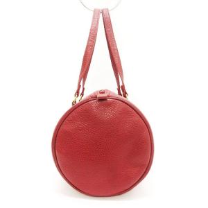 Longchamp ヴィンテージ ミニボストンバッグ レザー レッド