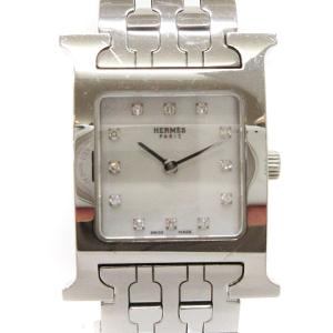 Hウォッチ 腕時計 クオーツ 12Pダイヤ シェル文字盤 HH1.210 シルバーカラー