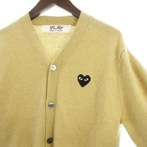 PLAY Comme des Garçons カーディガン ニット 長袖 Vネック ワッペン ベージュ M