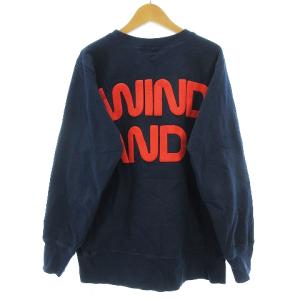WIND AND SEA スウェット トレーナー 裏起毛 ロゴ コットン ネイビー オレンジ