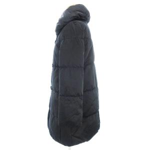 kate spade new york ダウンコート ミドル丈 リボンカラー 裏ゼブラ柄 ブラック XS