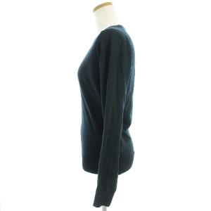 JOHN SMEDLEY ニット カットソー 長袖 無地 クルーネック ウール100％ グリーン S