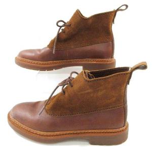 Clarks ショート ブーツ レザー スエード切替 レースアップ 23.5cm ブラウン