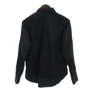 BLACK COMME des GARCONS シャツ 長袖 シルク 切替 フロントボタン プリント 1L-B018 AD2013 黒 ブラック XS SM0