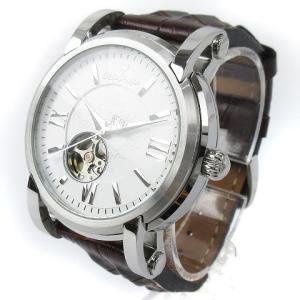 Orobianco NOBILE タイムオラ 腕時計 自動巻き 裏スケ OR-0005N シルバー ブラウン系 ウォッチ SM0