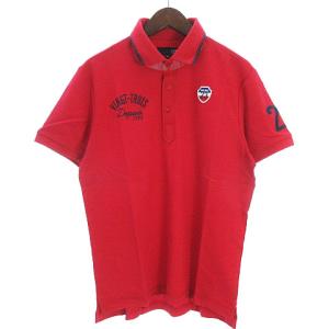 23区 SPORT タグ付き ポロシャツ 半袖 鹿の子 刺繍 ワッペン 吸水速乾 レッド 赤 LL SM0
