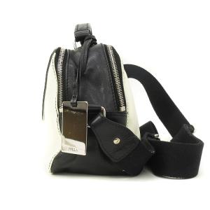 FURLA ショルダーバッグ ハンド 2WAY バイカラー レザー 黒 ブラック 白 ホワイト 鞄 カバン SM0