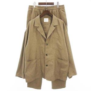 セットアップ ジャケット シェフパンツ ルーズ イージー タック ブラウン 茶系 L SM0