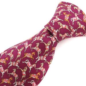 タグ付き ネクタイ レギュラータイ 総柄 シルク パープル