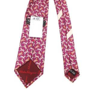 Salvatore Ferragamo タグ付き ネクタイ レギュラータイ 総柄 シルク パープル