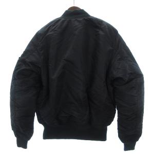 ALPHA INDUSTRIES タグ付き MA-1 フライトジャケット ミリタリー ボンバー リバーシブル 中綿入り 無地 ブラック