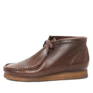 Clarks ワラビー レザーシューズ ブーツ ハイカット クレープソール 060913292 茶 ブラウン 7.5G SM