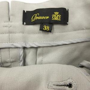 Drawer 美品 20ss ワイドタックパンツ センタープレス ジッパーフライ コットン 無地 グレー 38 SM0