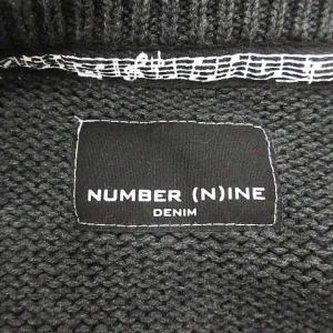 NUMBER (N)INE DENIM カーディガン ニット 長袖 ポケット コットン チャコールグレー M