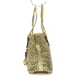 MICHAEL Michael Kors MKロゴ トートバッグ フラワー メタリック 総柄 ゴールドカラー SM0