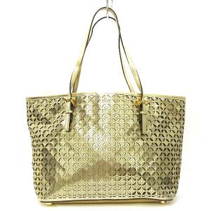 MICHAEL Michael Kors MKロゴ トートバッグ フラワー メタリック 総柄 ゴールドカラー SM0