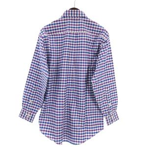 Brooks Brothers 346 美品 オックスフォード シャツ 長袖 ボタンダウン ギンガムチェック コットン 紫 パープル 青 ブルー S SM
