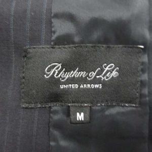 UNITED ARROWS Rhythm of Life 3ピース スーツ セットアップ ジャケット パンツ スカート ひざ丈 ストライプ ウール ブラック