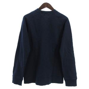 Nudie Jeans SAMUEL LOGO SWEATSHIRT スウェット トレーナー 長袖 ワンポイント 裏毛 コットン ネイビー 紺 S