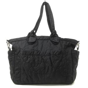 MARC by MARC JACOBS マザーズバッグ ショルダー 2way 裏地 総柄 ロゴ プレート M3PE045 ブラック