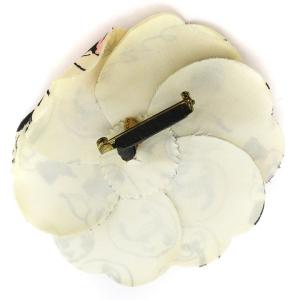 CHANEL コサージュ フラワー カメリア プリント ライトベージュ