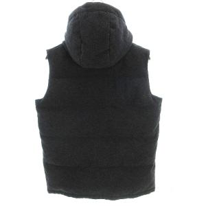 DANTON ビームス別注 ダウンベスト ノースリーブ フード付き ウール グレー 40