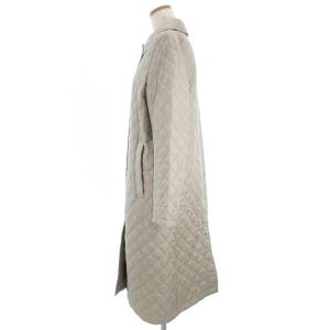 MACKINTOSH 美品 ステンカラーコート ロング 長袖 レギュラーカラー キルティング 裏地チェック アイボリー 38 SM0