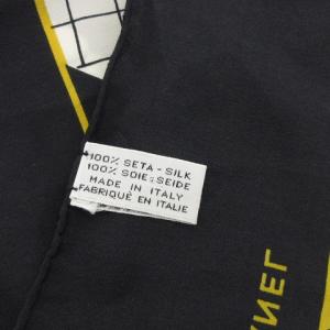 CHANEL マドモアゼル マトラッセ バッグ柄 スカーフ シルク100％ ダークネイビー 濃紺 AA SM0