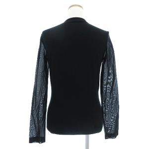 GIVENCHY ヴィンテージ カットソー 長袖 切替 ロゴ シースルー チュール 黒 ブラック SM0