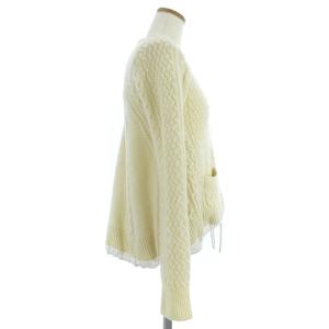 sacai luck 15AWLU1042 カーディガン ケーブル編み 1 アイボリー